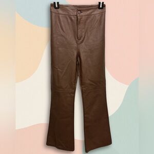 Free People Brown and Black Leather Pants